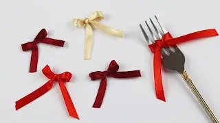 How To Make a Ribbon Bow with Fork | One-minute Video 