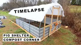 (TIMELAPSE) Pig Shelter HOOPHOUSE for 2 PIGS