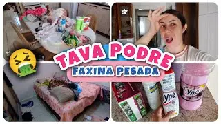 FAXINA PESADA ✨ TAVA UM NOJO 🤮 PASSOU UM FURACÃO POR AQUI MUITA BAGUNÇA | CAOS TOTAL NO MEU LAR 🏡