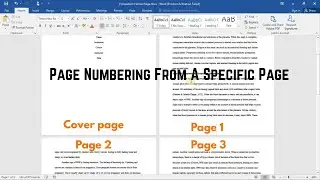 How to start page numbering from a specific page in word