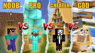 HOUSE NOOB vs HOUSE PRO vs HOUSE CHEATER vs HOUSE GOD in Minecraft
