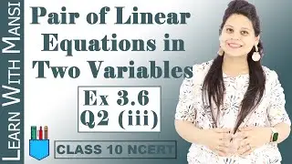 Class 10 Maths | Chapter 3 | Exercise 3.6 Q2 iii | Pair Of Linear Equations in Two Variables | NCERT