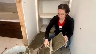 TILING & GROUTING MY HALLWAY | My Total Home Renovation 🏠
