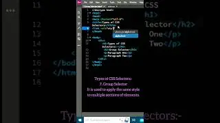 Group Selector | Types of CSS Selectors | CSS #selector #css #cssselectors #code #css3code #htmlcss
