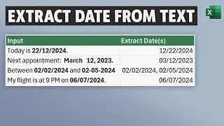 How to Extract Dates from Text in Excel - Formula to Get Date from cell