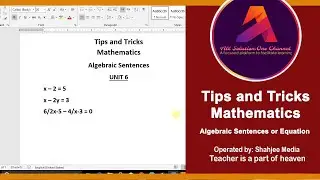 Tips and Tricks │ Mathematics │Algebraic Sentences │ Find Values