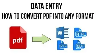 How to Convert PDF into any Format, Word , HTML, Rtf : Data Entry Job