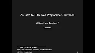 Intro to R for Non-Programmers Kickstarter Video