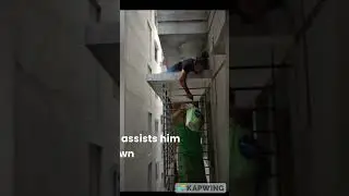 Man climbs 4 stories to rescue cat!
