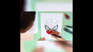 Рисуем МАСКУ ЧЕЛОВЕКА ПАУКА | Draw a SPIDER-MAN MASK | #Shorts