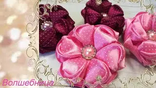 Подарок для девочки. Круглые бантики из лент своими руками/DIY ribbon bows