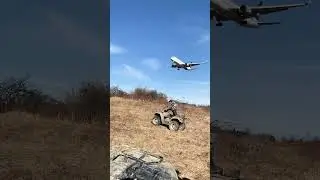 Honda rincon wheelie under plane