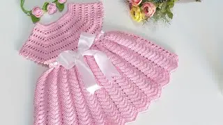 Vestido Evânia em crochê (tamanho 6 a 9 meses)