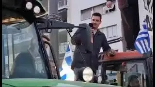 Ο Στέφανος Κασσελάκης στο Συλλαλητήριο των αγροτών στο Σύνταγμα
