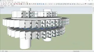Architectural Organic Multistory Building Modeling in SketchUp (Circular Apartment)