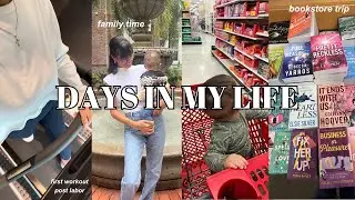 first vlog of 2024: family time, bookstore trip, grwm, diaper bag tour & working out ~new mom vlogs~