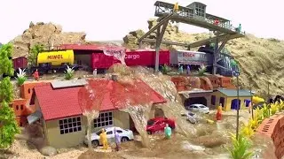 Railway Station And Town Flood And Collapse - Diorama Dam Breach