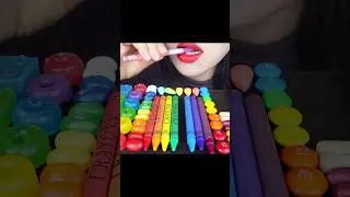 ASMR 무지개 디저트 크레파스, 먹는 학용품 EDIBLE CRAYONS #shorts #mukbang #eating #먹방 #desserts