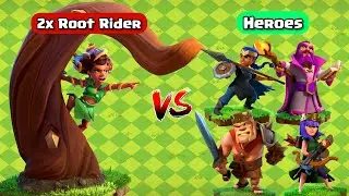 2x Root Rider Vs Heroes ll clash of clans ll
