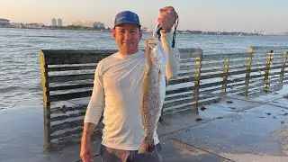 how to catch BIG speckled trout at Seawolf Park