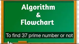 Write Algorithm to find 37 prime number or not draw Flowchart for it. || Algorithm| Flowchart||