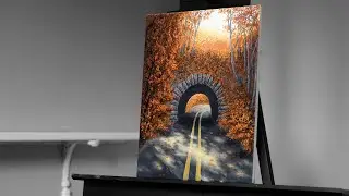 Painting a Mysterious Autumn Forest Pathway with Acrylics / Paint with Ryan