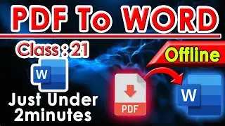 Ms Word - Convert PDF Into Word File | How To Convert PDF Into Editable Word Document 