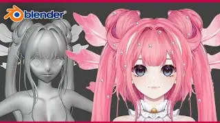 Modeling 3D Anime Hair - BLENDER Workflow/Time-Laps