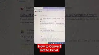 How to Convert  Pdf to Excel 