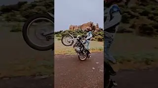 Wheelie On Royal Enfieled Bullet 😱#royalenfield #shortvideo #youtubeshorts #stuntlife