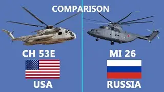 Comparison of Russian Mi 26 vs Sikorsky CH 53E World's two largest Helicopter.