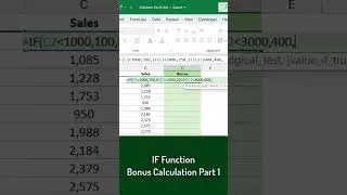 Excel IF Function - Nested IF - Bonus Calculation Part 1  