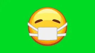 Face with Medical Mask Emoji Green Screen