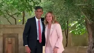 Italian Prime Minister Giorgia Meloni and British Prime Minister Rishi Sunak at the G7