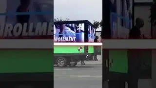 Following an LED Green Screened truck