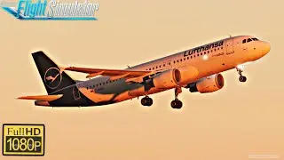 Microsoft Flight Simulator 2020 Dusseldorf A320 Landing Cloudy weather