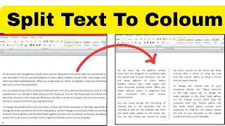 How to Split Text into Two Columns in MS Word | Easy Tutorial|