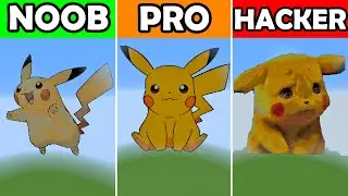 NOOB VS PRO VS HACKER minecraft pixel art pikachu