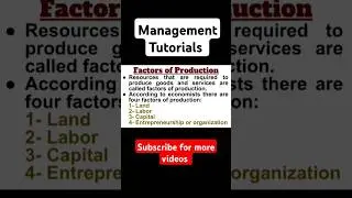 Factors of Production