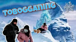 TOBOGGANING - FROZEN LAKE (WINTER IN CANADA)