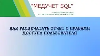 Как распечатать отчет с правами доступа пользователя в программе 