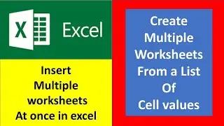insert multiple worksheets at the same time | Add multiple worksheets in excel | 