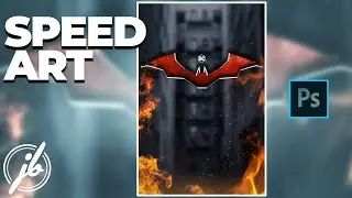BAT IN THE FIRE | PHOTOSHOP SPEED ART
