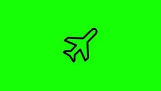 plane icon green screen | animated icon green screen