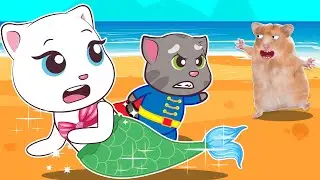 Prince Talking Tom rescues the mermaid Talking Angela from the evil Hamster