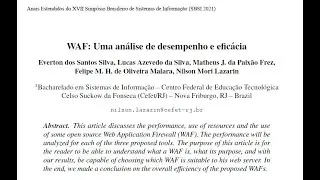 WAF: Uma análise de desempenho e eficácia