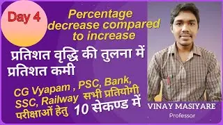 Day 4: प्रतिशत वृद्धि की तुलना में प्रतिशत कमी // Percent decrease compared to percent increase