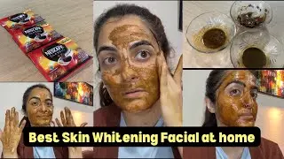 SKIN WHITENING FACIAL AT HOME / 1 Day Challenge/ Coffee Facial