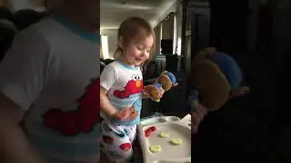 Feeding Chase breakfast
