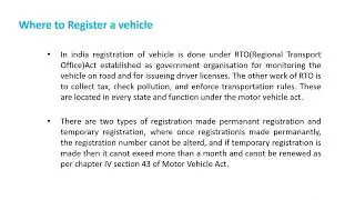 REGISTRATION OF MOTOR VEHICLES